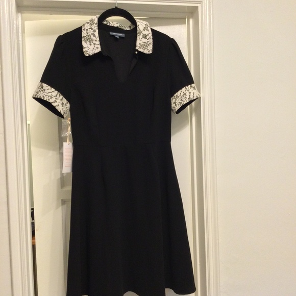 Mod Cloth Dresses & Skirts - Mod Cloth black dress with white lace, size 4, new with tags